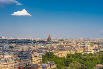 Fototapeta na wymiar Paris, France - 25 06 2020: View of Paris from Eiffel Tower