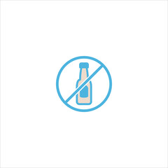 no drinking icon flat vector logo design trendy