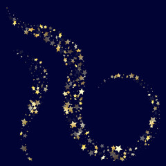 Gold falling star sparkle elements of glitter gradient vector background.