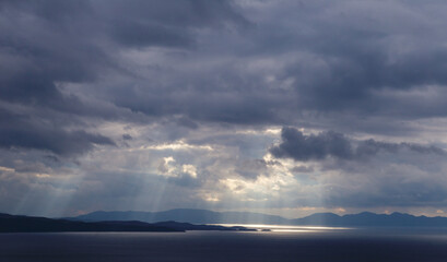 Lake Bafa at Turkey. Sunset. Landscape.