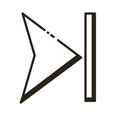arrow right direction line style icon