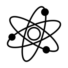chemical atom icon, line style