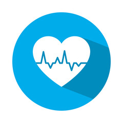 cardio heart icon, block style