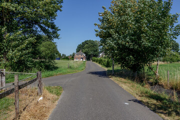 Obraz premium Y-junction on small road in the countryside