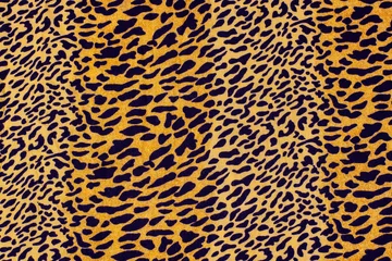 Selbstklebende Fototapeten Durable patterned fabric, leopard print, black spots on a yellow-orange background © Мар'ян Філь