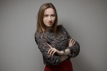 The beautiful emotional young girl portrait