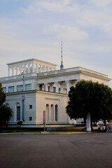 The pavilion in Moscow park VDNH. Soviet style.