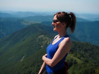 young woman watching amazing view