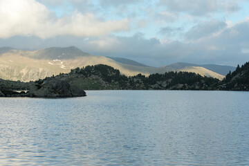 Landscape in Montmalus Lake in summer on Andorra