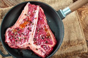 Raw beef steak