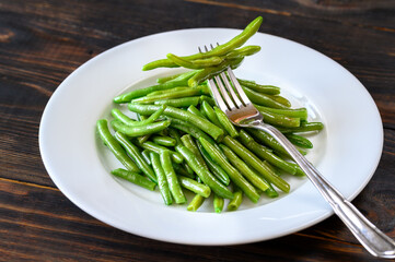 Portion of fried green beans