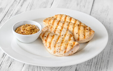 Portion of grilled chicken