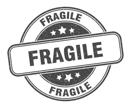 Fragile Stamp. Fragile Round Grunge Sign. Label