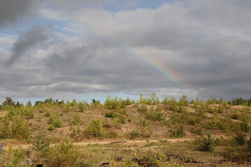 rainbow over the field