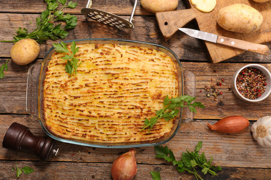 hachis parmentier- baked minced beef and mashed potato