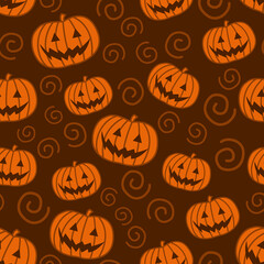 seamless halloween pumpkin pattern vector