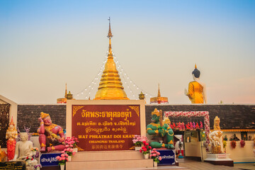 Chiang Mai, Thailand - May 3, 2017: Wat Phra That Doi Kham. Chiang Mai, Thailand. Wat Phra That Doi Kham is located at the top of a hill to the south west of the city.