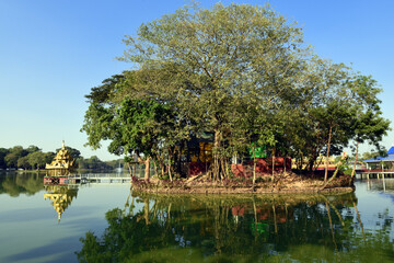 Kandawgyi Lake in Bogyoke Park in Yangon, Myanmar (Burma)