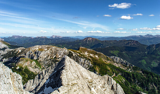 A beautiful view from the top of a mountain in Austrian Alps