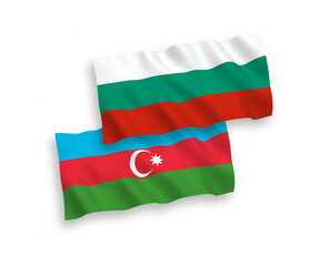 Flags of Azerbaijan and Bulgaria on a white background