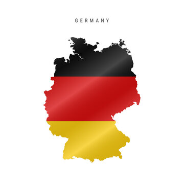 Waving flag map of Germany. Vector illustration
