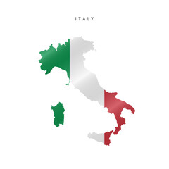 Waving flag map of Italy. Vector illustration