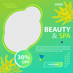 Beauty and Spa Social Media Business Post Design template Vector. 