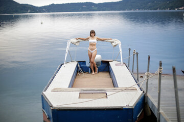 Young woman on the boat