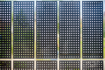 Perforated Metal Fence. Metal sheet panel fence
