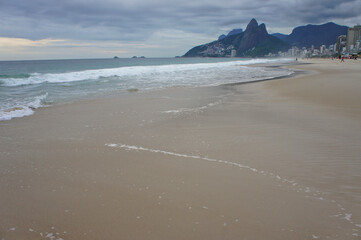 Tropical beach sunset, Ipanema, Rio de Janeiro, Brazil, South America