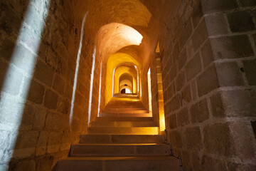 inside of the cathedral Mont Saint Michel