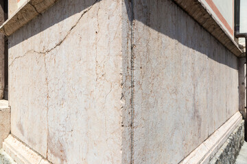 Stone tiles wall texture background, copy space photo