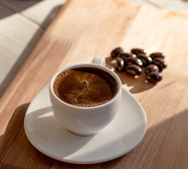 Cup of Turkish coffee and chocolate