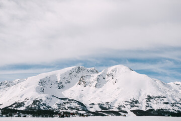 Fototapeta na wymiar Snow-covered mountain peaks in Zabljak are Durmitor National Park in Montenegro.