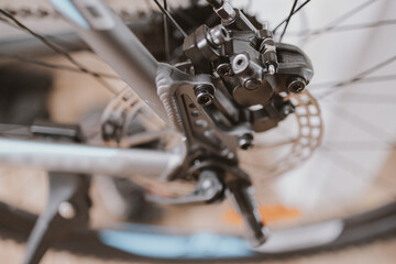 Fototapeta na wymiar black gear wheel with bicycle chain