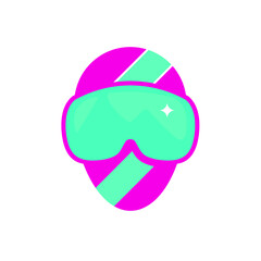 vector illustration of ski sports, goggles, glasses. good for icons, posters, as well as backgrounds.