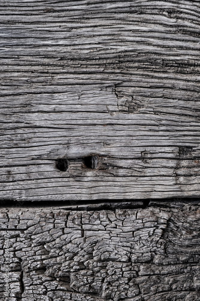 Wall mural Old wood texture.Texture of ancient cracked wood, close-up