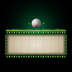 Golf neon sign for text banner