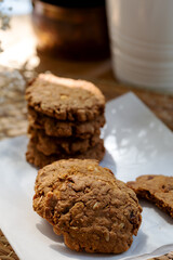 Chocolate cookies  with glass of milk