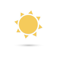 Sun icon simple flat illustration. Sun symbol.