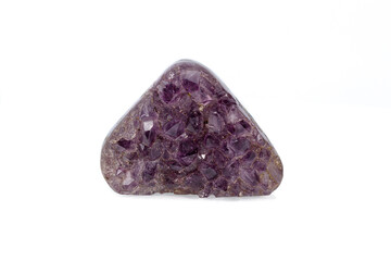 macro stone mineral amethyst on a white background