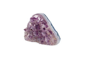 macro stone mineral amethyst on a white background