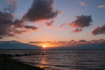 colorful sunset by the sea
