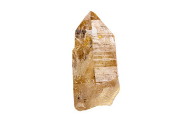 macro stone mineral smoky quartz on a white background