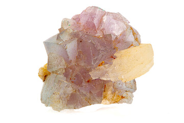 macro stone mineral fluorite baryte on a white background