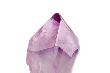 macro stone mineral amethyst on a white background