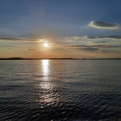 gorgeous sunset above Minsk Sea