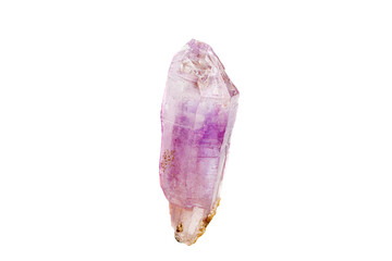 macro stone mineral amethyst on a white background