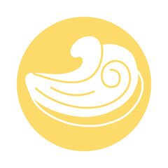 sea wave block style icon