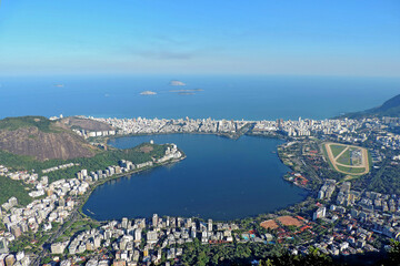 Top view of the Rodrigo de Freitas Lagoon in Rio de Janeiro